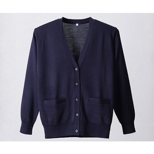 抗ピルポケット付カーディガン 濃紺 LL