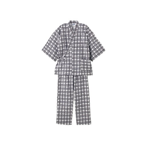 紳士パジャマ型ガーゼねまき 柄おまかせ L