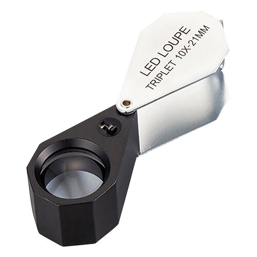 LEDライト付繰り出しルーペ 10× 白色LED