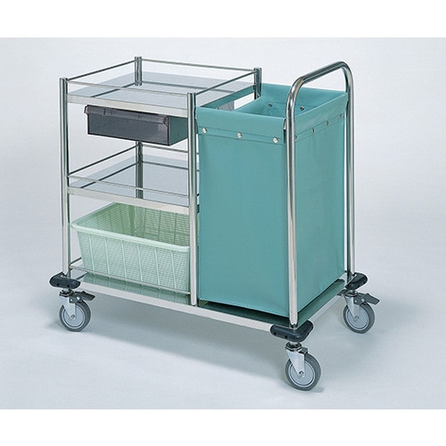 オムツ交換車 (枠付) クリア引出 ごみ袋1個付