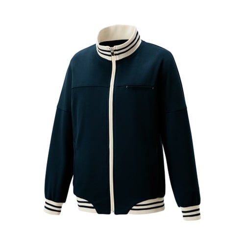 ジャージジャケット ネイビーxアイボリー S