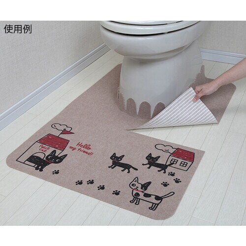 バリアフリーおくながトイレマット おさんぽねこ