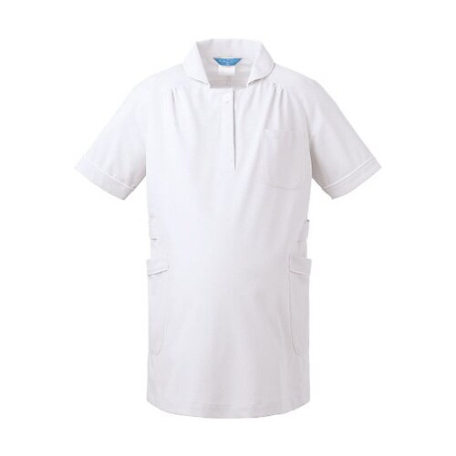 マタニティジャケット半袖 ホワイトxホワイト M