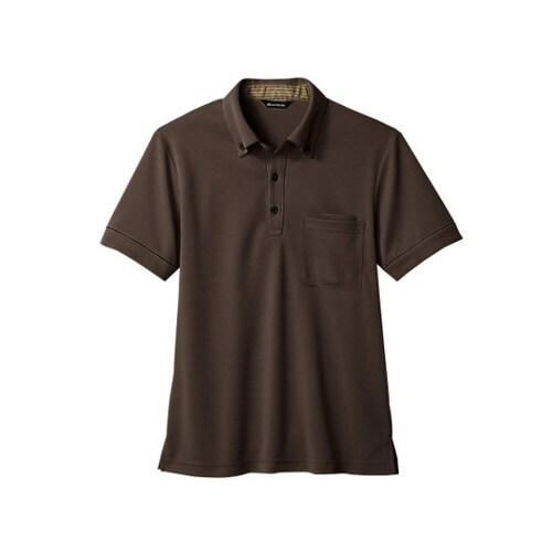 ニットシャツ 兼用 半袖 ブラウン/ブラウン L