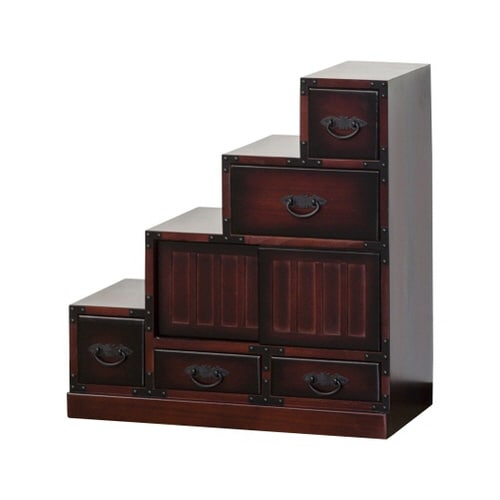 民芸調 階段箪笥 左下がり