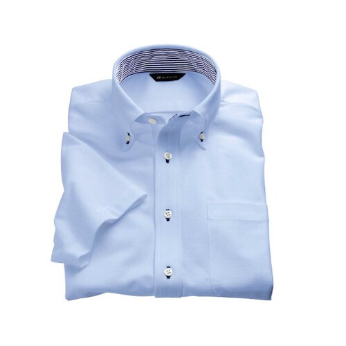 ニットシャツ 兼用 半袖 サックス SSS