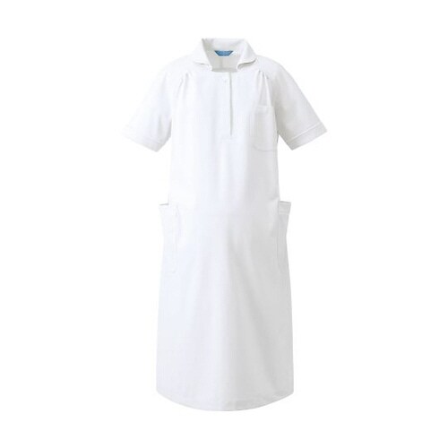 マタニティワンピース半袖 ホワイトxホワイト L