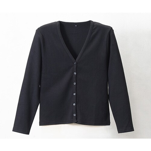Vネックカーディガン ブラック LL