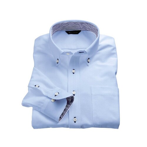 ニットシャツ 兼用 長袖 サックス SSS