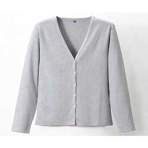 Vネックカーディガン グレー LL