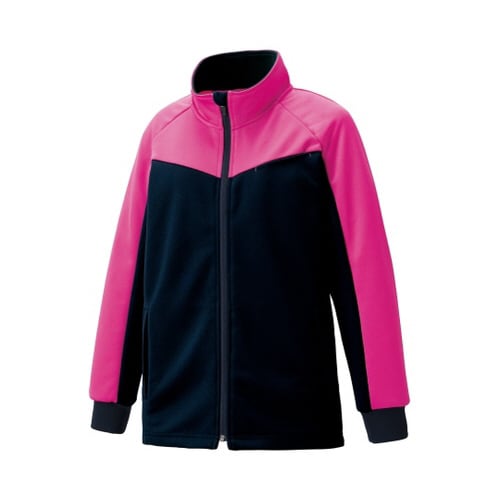 ジャージジャケット ネイビーxピンク S