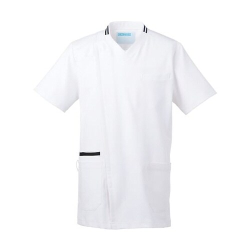 メンズスクラブ ホワイトxネイビー M