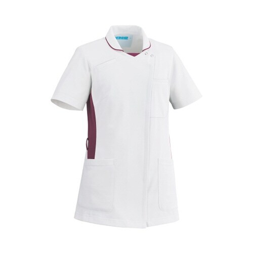 レディススクラブ ホワイトxワイン L