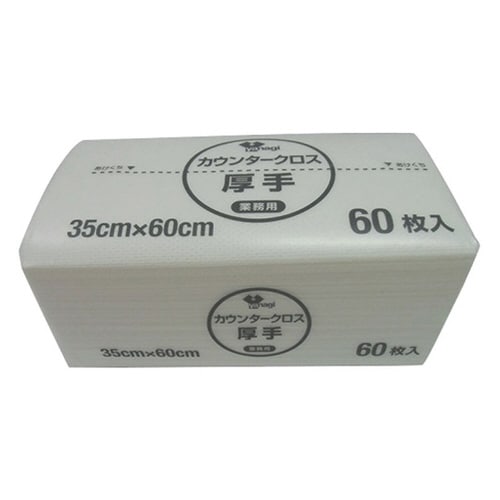 カウンタークロス袋入 厚手 ホワイト 60枚入
