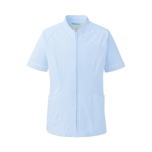 スクラブ(男女兼用) サックスxホワイト 4L