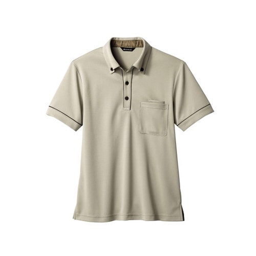 ニットシャツ 兼用 半袖 ベージュ/ブラウン 3L