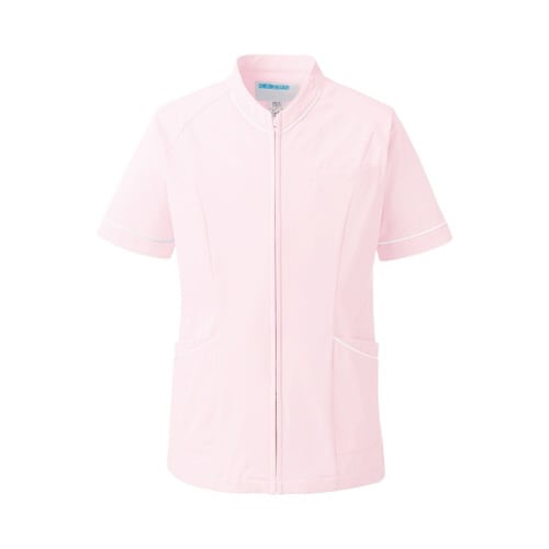 スクラブ(男女兼用) ピンクxホワイト SS