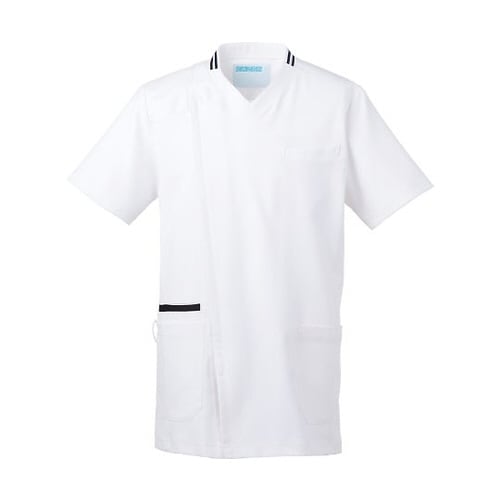 メンズスクラブ ホワイトxネイビー 5L