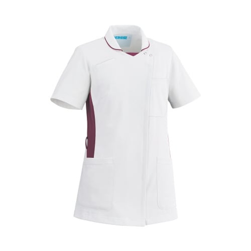 レディススクラブ ホワイトxワイン S