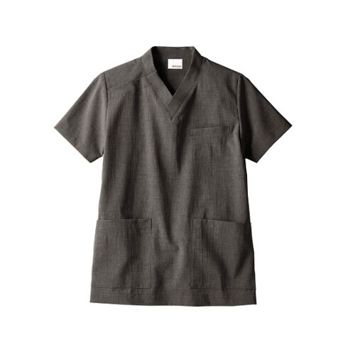 スクラブ 兼用 半袖 グレー S