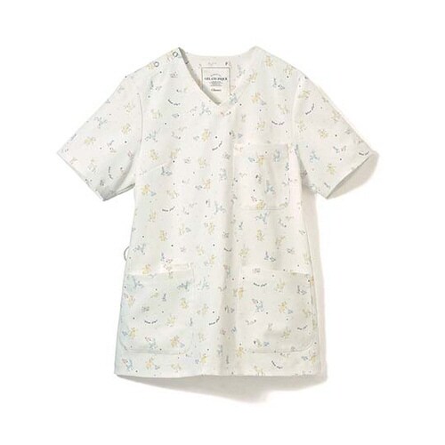 プリントスクラブ 白地×アニマル柄 S