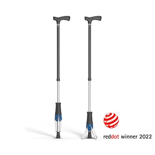 立てられるつえ「クロスポッド」 ブルー