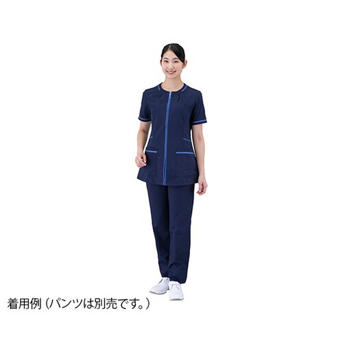 レディースジャケット4Lネイビー×スモーキーブルー