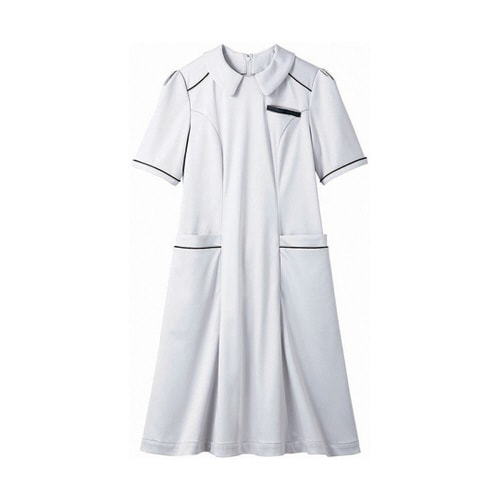 ナースワンピース レディス半袖 ホワイト M