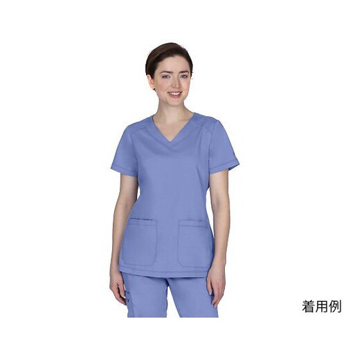 スクラブトップス LL相当 ライトブルー