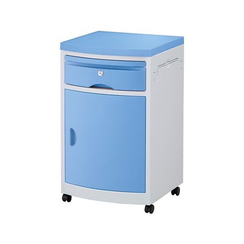 床頭台(鍵付き) 青