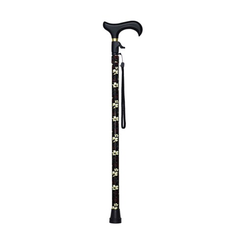 無段階伸縮ステッキ 花柄シック