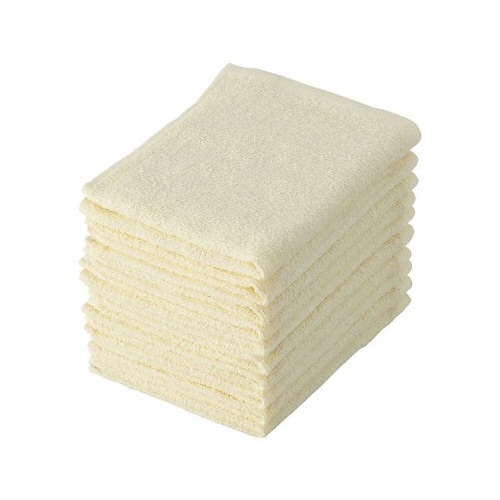 ライトカラーおしぼりタオル 10枚組 イエロー