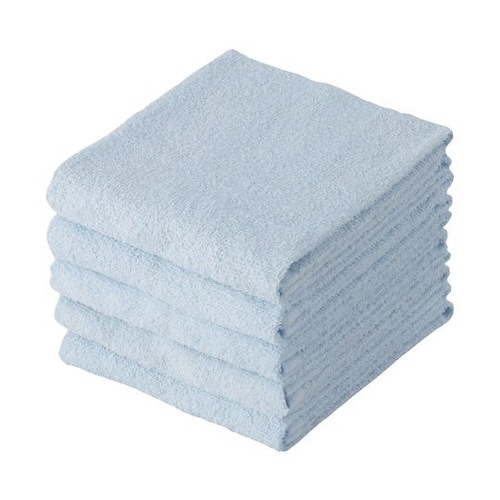 ライトカラーフェイスタオル5枚組 ブルー