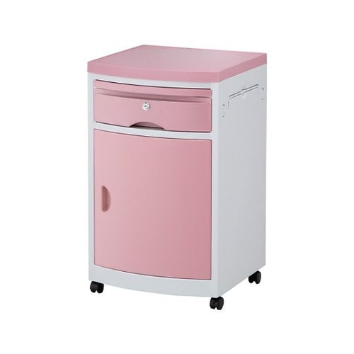 床頭台(鍵付き) ピンク