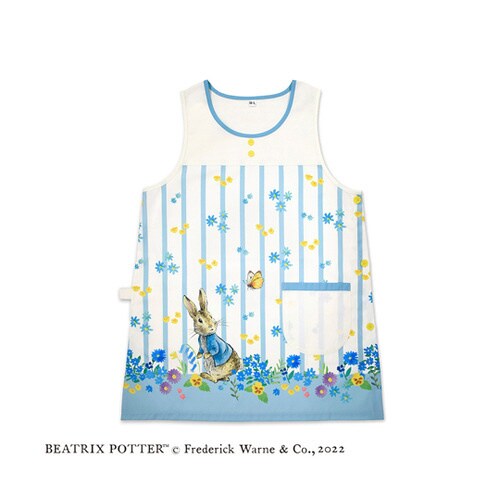 ピーターラビット? エプロン ストライプブルー