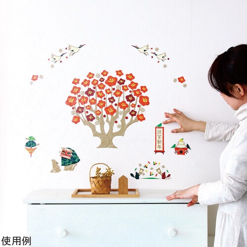 季節のウォールステッカー 大きな梅正月