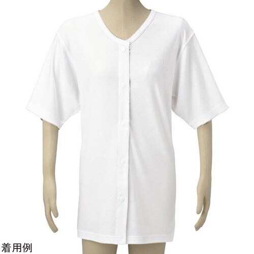 前開き肌着(婦人用)半袖ホック LL