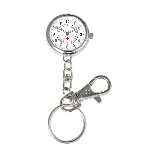 簡易脈拍計付キーホルダーウォッチ ホワイト