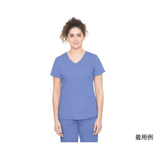 スクラブトップス LL相当 ライトブルー