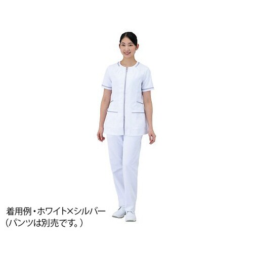 レディースジャケット M ホワイト×シルバー