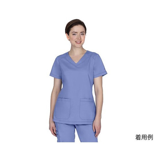 スクラブトップス L相当 ライトブルー