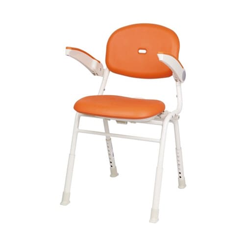 ユニプラスミドルシャワーチェア レッドオレンジ