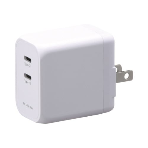 USB−AC充電器 2ポート 45W ホワイト