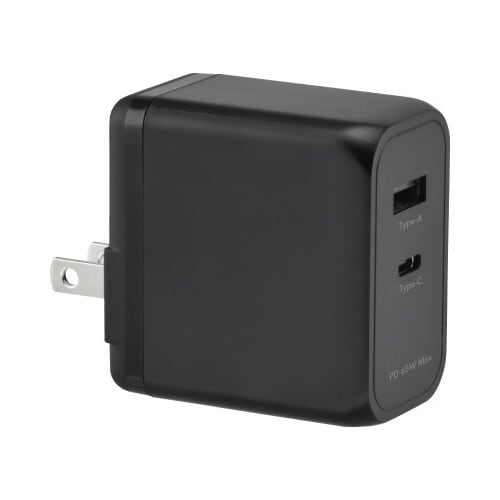 USB−AC充電器 2ポート 65W ブラック