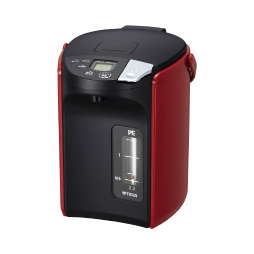 電気ポット蒸気レスとく子さん2.2Lレッド