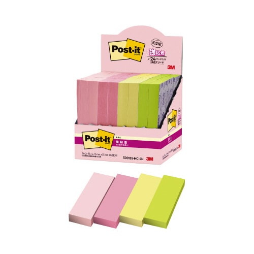 強粘着マルチカラー4 75×25 4色 24冊