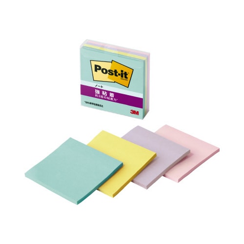 強粘着ノートマルチカラー5 75×75 4冊