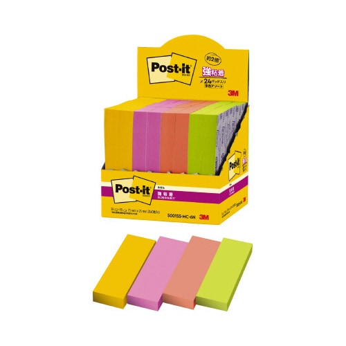 強粘着マルチカラー6 75×25 4色 24冊