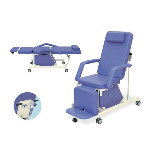 電動治療チェアー(キャスター付き) ライトグリーン