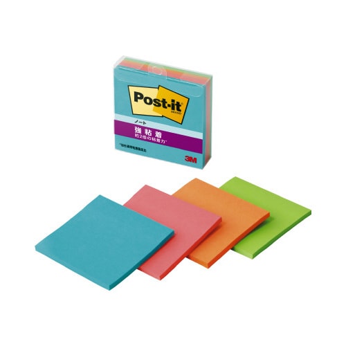強粘着ノートマルチカラー1 75×75 4冊